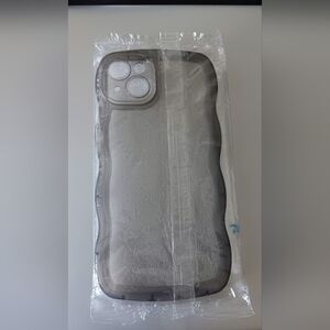 NEW Curly Wave Gradient Clear Black ShockProof Soft Case For Apple iPhone 14